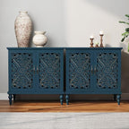 ARTPOWER Accent Cabinet with 2 Doors, Vintage Carved Wood Storage Cabinet by PowerofArtBetterforLife