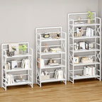 No Assembly Folding Bookshelf, 5 Tiers Vintage Wood Collapsible Book Shelf - Image 5