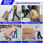 4-in-1 Hand Truck Dolly Heavy Duty Industrial Convertible, 1000 LBS Stair - Image 2