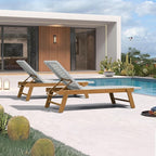 PURPLE LEAF Extra Large Patio Chaise Lounge 2 Pieces French Outdoor Wicker - Image 3