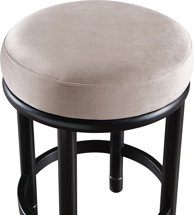 Meridian Furniture 977Taupe-C Monette Collection Art Deco Counter Stool - Image 5