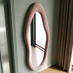 Honyee Full Length Mirror, Flannel Wrapped Wooden Frame Full Body Mirror - Image 3