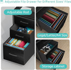 Lufeiya Computer Desk with Fabric File Drawers Cabinet, 55 Inch Reversible Home - Image 6