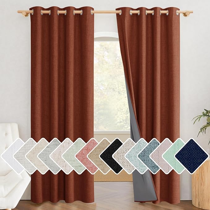 NICETOWN 100% Absolutely Blackout Linen Curtains by NICETOWN
