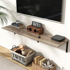 Fun Memories Floating Shelves for Wall, 12 Inch Deep Floating Shelves Set of 2 - Image 2