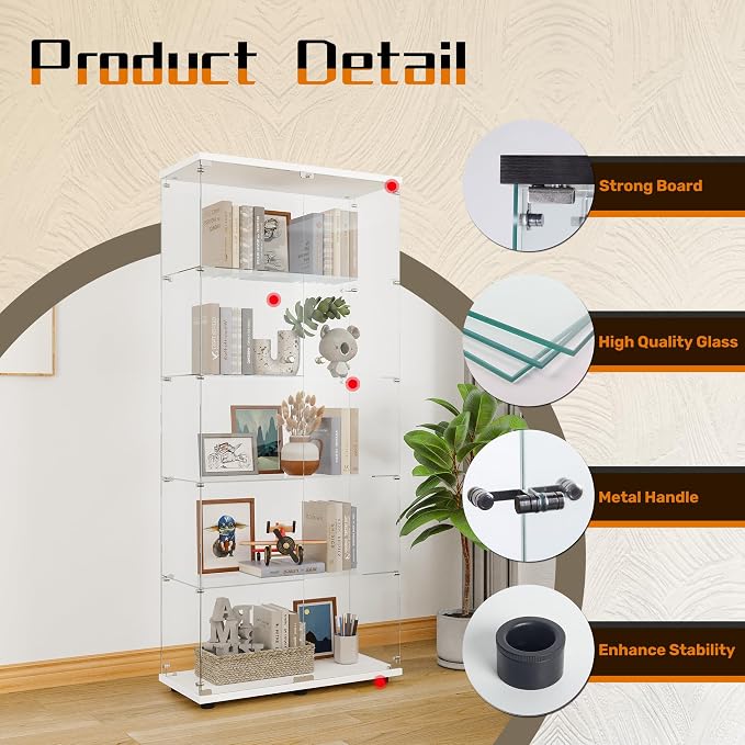 LFT HUIMEI2Y Glass Display Cabinet 5-Shelf - Image 5