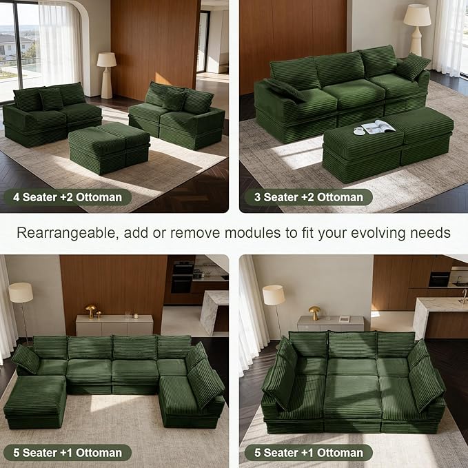 Upgrade Boneless Couch with Storage, Extra Deep&High Seat Modular Sectional - Image 5