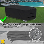 Outdoor Lounge Chair Covers for 4-6 Stackable Patio Chaise Lounge Chairs - Image 6
