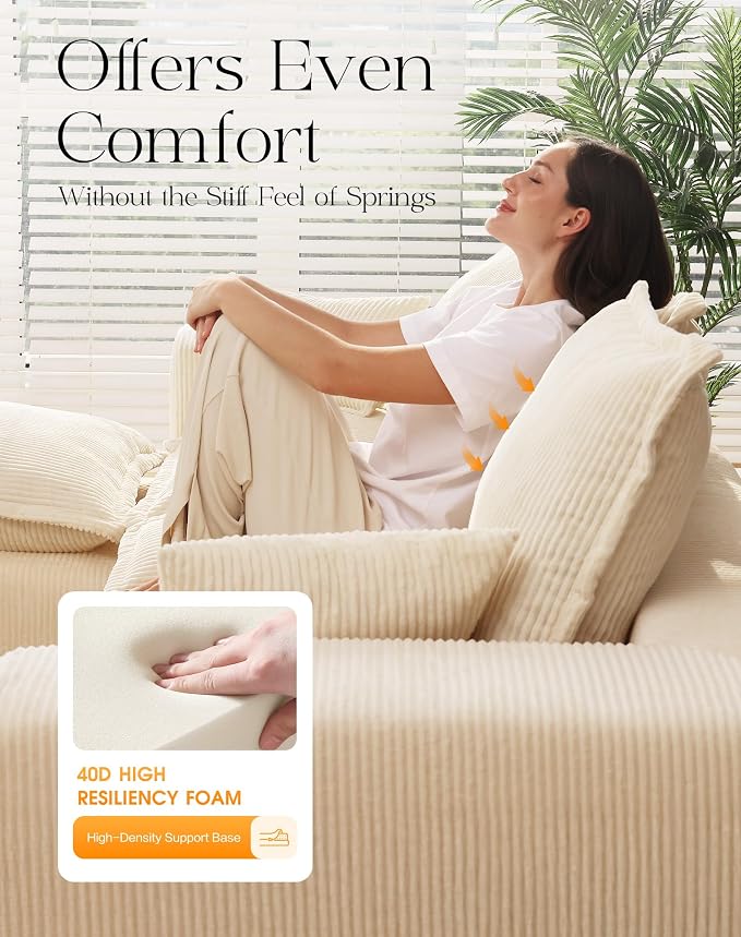 107" Comfy Cloud Couch with L-Shape Chaise & Deep Seat, Modular Sectional Sofa - Image 6