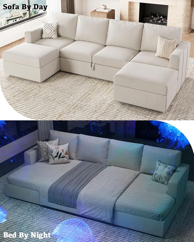 Belffin Modular Sectional Sleeper Sofa Bed - Image 5