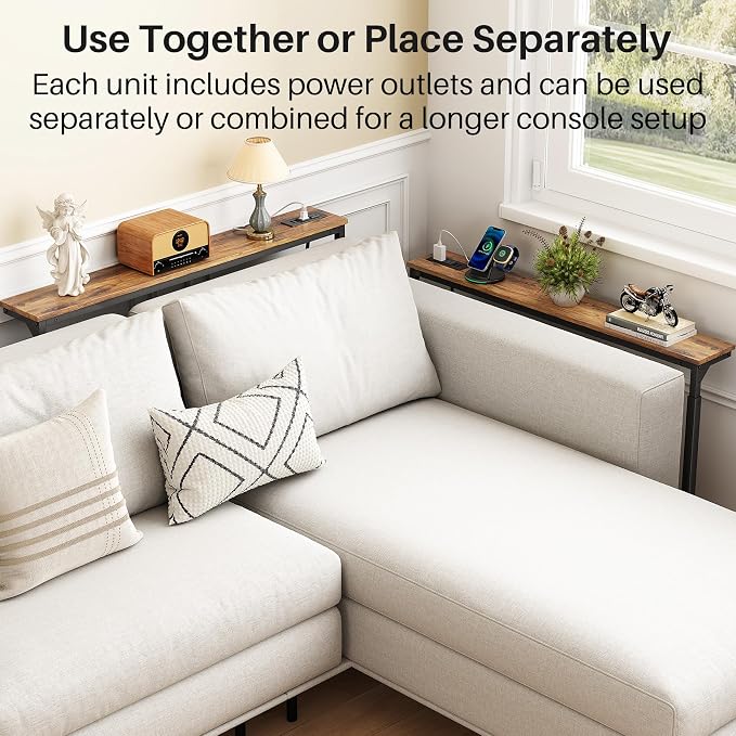Kitstorack 94.5" Extra Long Behind Couch Table, Adjustable Height Narrow - Image 9