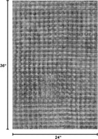 nuLOOM Jeni Dark Grey Checkered Washable Area Rug, Dark Grey - Image 2