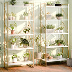 Shintenchi 2 Pieces 5 Tiers Bookshelf, Classically Tall Bookcase Shelf - Image 3