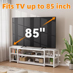 Aquzee White TV Stand for up to 85inch, Entertainment Center for 70 75 80 85" TV - Image 4