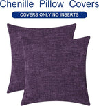 CaliTime Decorative Couch Throw Pillow Covers 18 X 18 Inches Plum Purple | Pack - Image 6
