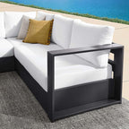 Modway Tahoe Aluminum 3-Piece Outdoor Patio Furniture Gray White, Modular - Image 8