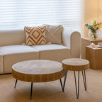 2-Piece Boho Farmhouse Nesting Table by LONYKE