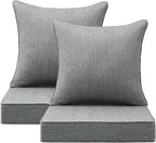 Outdoor Deep Seat & Back Cushion Set, 24 x 24 Inch Water Repellent and Fade by Supflourishia