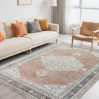 Washable Rugs 8x10 Area Rugs for Living Room, Dining Room, Nursery | Retro - Image 8