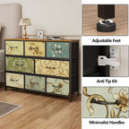 Furnulem 8 Drawer Dresser, Wide Fabric Chest of Drawers, Vintage Furniture - Image 8