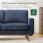 Vesgantti 68" Loveseat Sofa Dark Blue, Comfy Corduroy Couch - Image 3