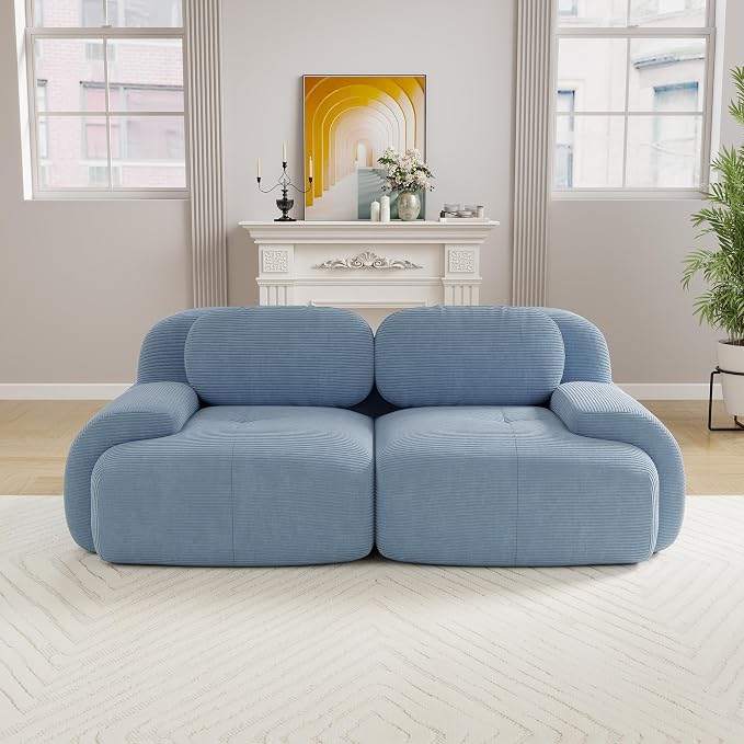 Boneless Sectional Couch, No Assembly Required, 81.8” Modular Cloud Sofa - Image 2