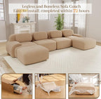 Boneless Sectional Couch, No Assembly Required, 152.7” U Shaped Modular Cloud - Image 9
