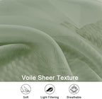Sage Green Sheer Curtains, Sheer Curtains 96 inches Long 2 Panels Set, Rod - Image 3