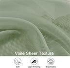 Sheer Sage Green Curtains, Sheer Curtains 63 inch Length 2 Panels Set, Rod - Image 4