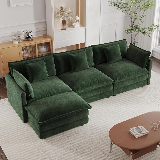 mikibama Modular Sectional Sofa, 111.5 Inch L Shaped Couch Set by Mikibama