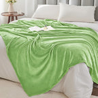 BEDELITE Fleece Blanket Soft Plush Queen Bed Blanket Grass Green 90"x90" | - Image 6