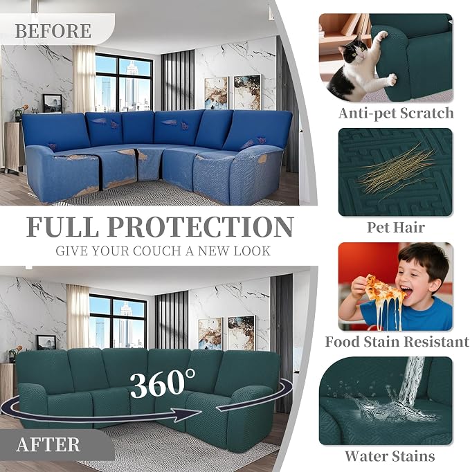100% Waterproof Sectional Recliner Couch Covers - Image 6