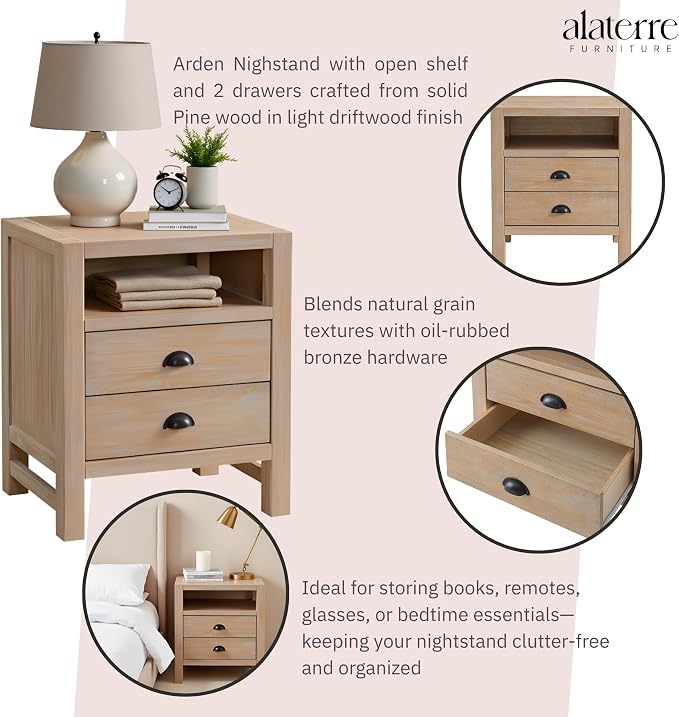 Arden Rustic Wood Nightstand - Image 4