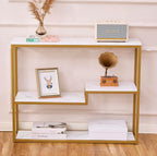 loglus Console Table for Entryway, Faux Marble MDF Sofa Table - Image 3
