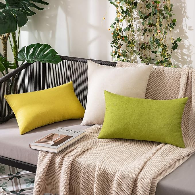 MIULEE Pack of 2 Decorative Outdoor Solid Waterproof Throw Pillow Covers Euro - Image 5