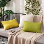 MIULEE Pack of 2 Decorative Outdoor Solid Waterproof Throw Pillow Covers Euro - Image 5