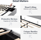 Allewie Queen Size Lift Up Storage Bed, Button Tufted Headboard - Image 6