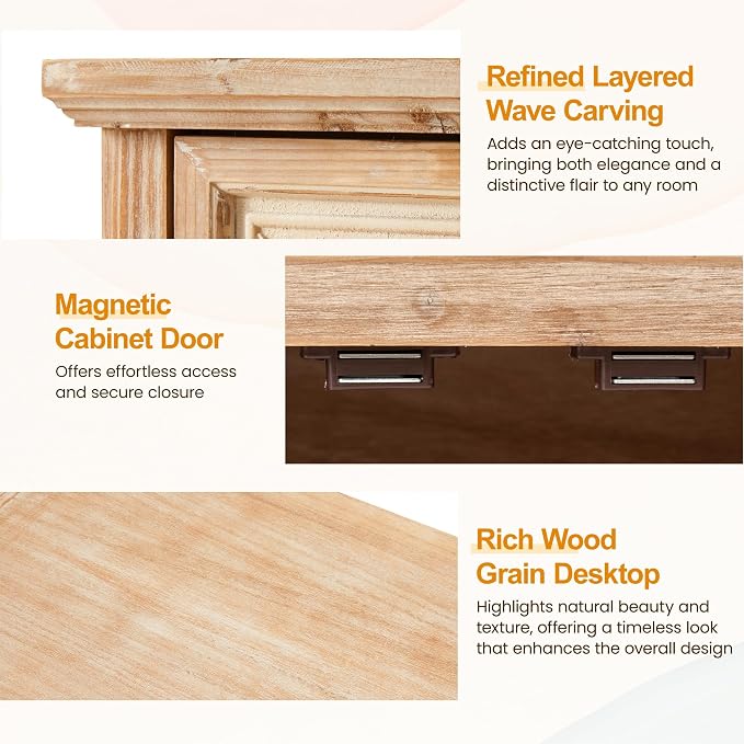 RoyalCraft Sideboard Buffet Kitchen Storage Cabinet, Solid Wood Credenza Accent - Image 6