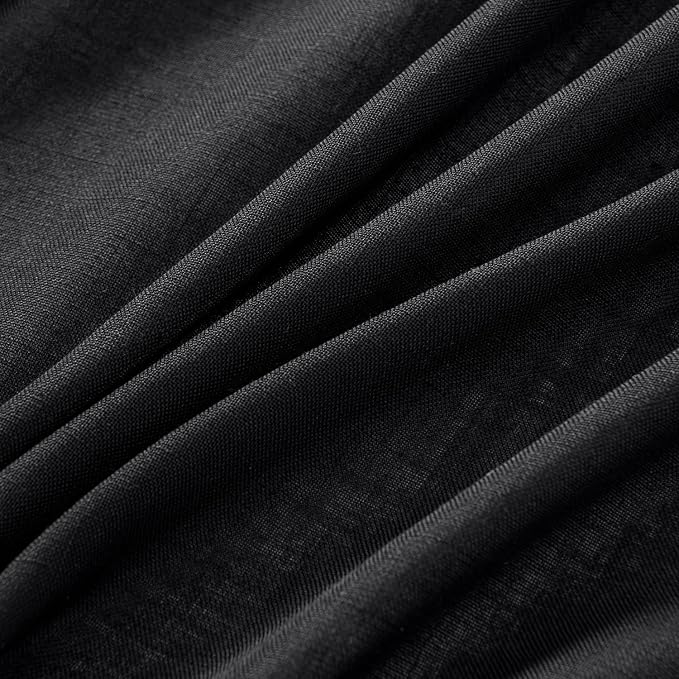MIULEE Black Linen Curtains 96 Inch Length 2 Panels - Image 4