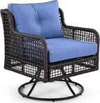4-Piece Outdoor Wicker Sectional Sofa Set, All Weather Patio Conversation Set - Image 9
