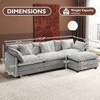 Ihanherry 111.4" L Shaped Modern Sofa Modular Sectional Cloud Couch - Image 2