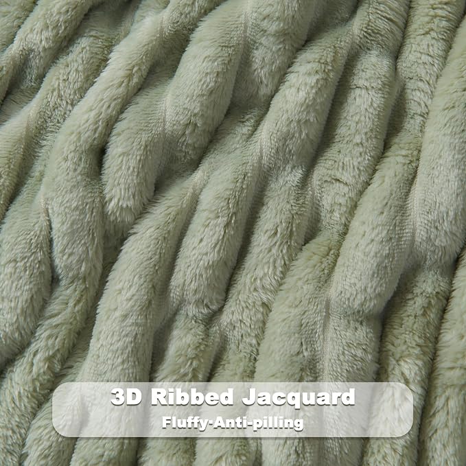 NEWCOSPLAY Fleece Ribbed Cozy Throw Blanket - Image 5