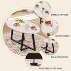 Wolawu Coffee Table Small Oval Table, Modern Center Tea Tables - Image 9