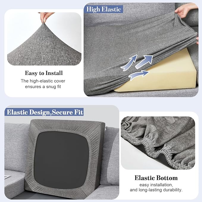 8Pcs Patio Cushion Covers Stretch Outdoor Furniture Protector Slipcovers | - Image 4
