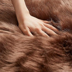 AMTOVO Faux Fur Rug, Coffee Ultra Soft Fluffy Shag Sheepskin Rug, 2 x 6 ft - Image 5