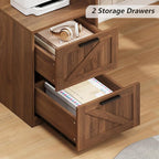 YOMILUVE 63" Farmhouse L Shaped Executive Desk - Image 5
