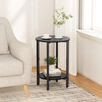 Vagusicc Side Table, Small End Table, 2 Tier Couch Side Tables, Small Round - Image 2