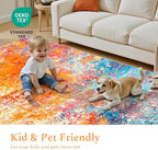 Rugflix 3x5 Entrance Rugs, Washable Colorful Rainbow Entry Small Rug | Machine - Image 5