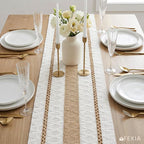 FEXIA Boho Table Runner for Hoilday Spring Home Decor Farmhouse Rustic Table - Image 4