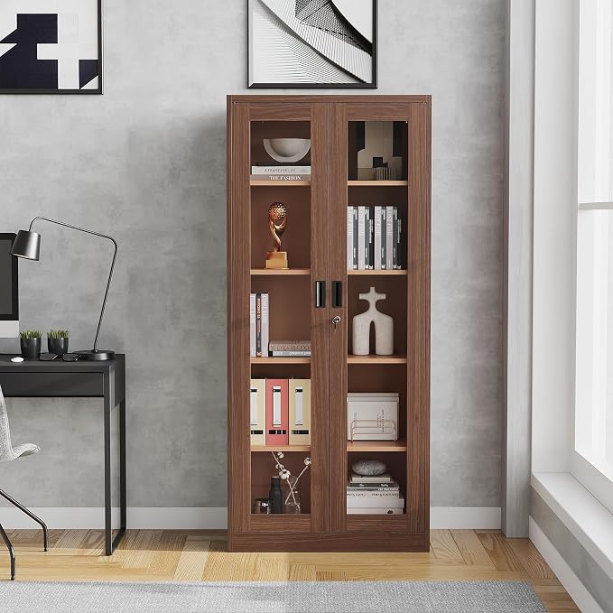 Display Cabinet with Glass Doors, Display Case Cabinet - Image 6